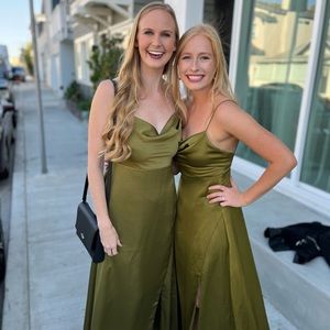 BHLDN small olive beidemaid dress